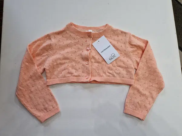 Gilet Corail Nucleo Fille 5 Ans – 100% Coton, Manches Longues – Neuf Avec étiquettes