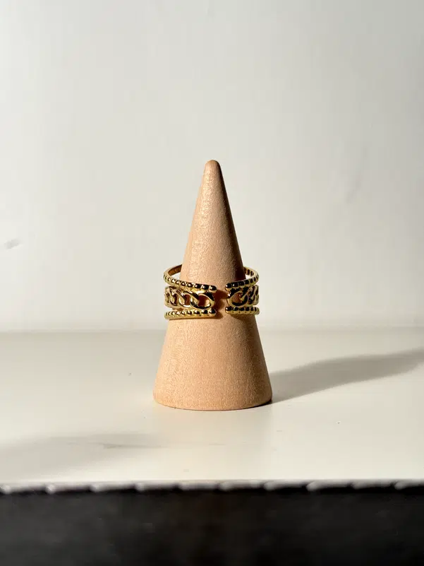 Bague Ancienne Ajustable En Métal Doré - Sidney Carron - Taille 55 - Vintage - Occasion Bon état