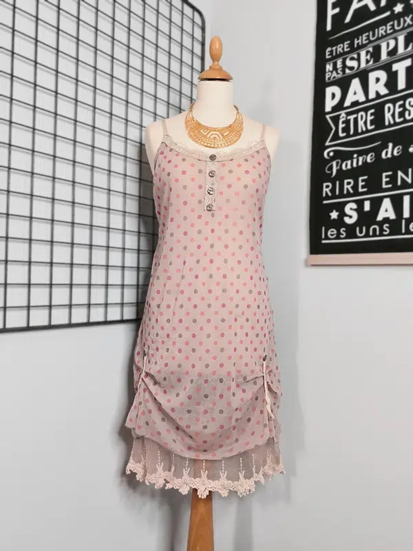 Robe Noire Et Mauve Quinze Heures Trente - Taille L - Longueur Genou - Occasion Très Bon état