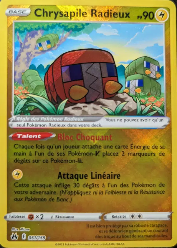 Chrysapile Radieux 051/159 - Ultraboost X Epée et Bouclier 12.5 Zénith Suprême - Coffret de 10 Cartes Pokémon Françaises Chrysapile Radieux 051/159 - Ultraboost X Epée et Bouclier 12.5 Zénith Suprême - Coffret de 10 Cartes Pokémon Françaises