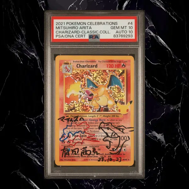 Voggt - buy Charizard PSA 10/10 US signé Par Mitsuhiro Arita