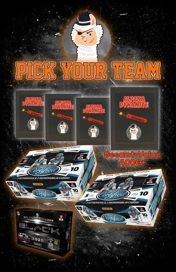2025 NFL PYT mit 4x Alpaka Dynamite + 2x Certified + 1x Panini Black