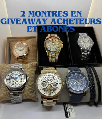 PDD 1€ Montres Hommes & Femmes / 2 Montres en Giveaway Acheteurs & Abonnés 🔥🔥🔥