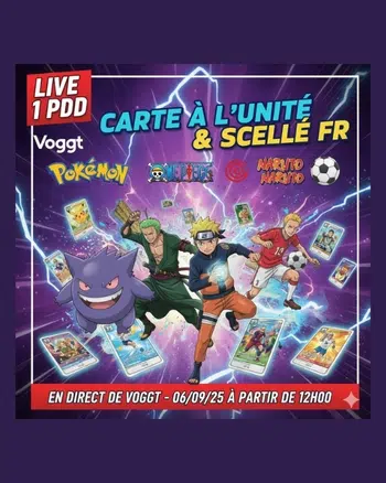 🔥​🔥GROS LIVE 1 PDD🔥​🔥  1 PDD Scellé Fr / Carte à l'unité Fr/ Jap/ Kr Vintage et récent🔥​🔥Pokemon -One piece-Naruto- Football 🔥​🔥🔥Carte gradé  Banger