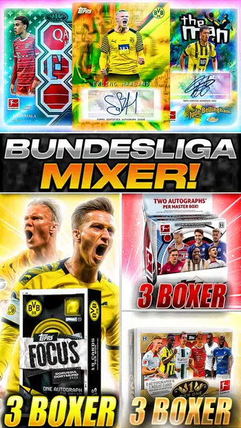WEINACHTSSPECIAL | 3x BVB Focus | 3x Topps finest 22-23 | 3x Topps Tier one bundesliga 22/23