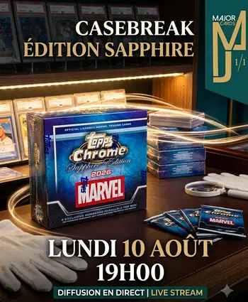 💫🎥 CASEBREAK NEW TOPPS CHROME MARVEL COMICS SAPPHIRE ÉDITION 🎥💫