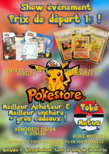 🔥1€ PDD🔥Show Premier🔥Items scellés et ancien⚡ Ventes de cartes gradées a l'unité⚡🔥Super-Pokémotus!⚡