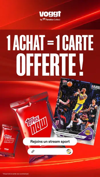 + 200 carte à l'unité ( basket-ball, football, NHL)  1 ACHAT SUR CE LIVE = 1 CARTE TOPPS NOW OFFERTE