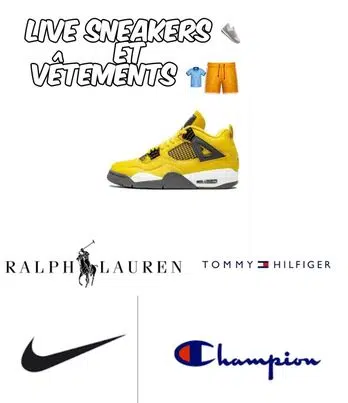 Live sneackers Jordan 4, af1, dunk low et giveways