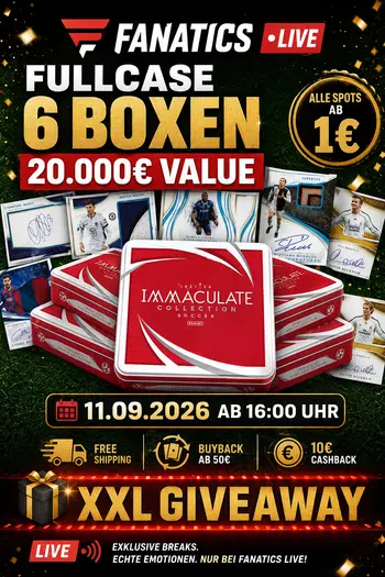 20000€ Break + XXL Giveaway, Panini Immaculate Casebreak ab 1€
