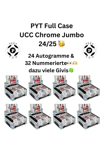PYT Full Case Jumbo UCC Chrome 24/25 🥳 8 Boxen - 24 Autogramme & 32 Nummerierte