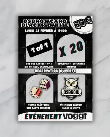 ⭐️⚪️EVENT BLACK & WHITE⚫️⭐️ 20 Cartes 1/1 Artisanales OSBROWCARD