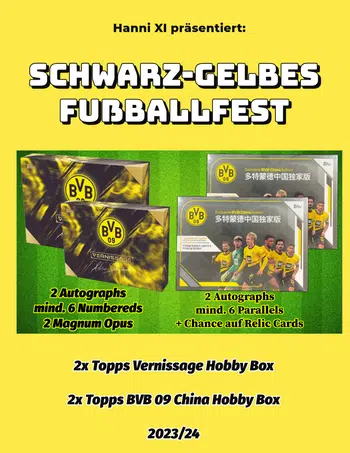 Das SCHWARZ-GELBE Fußballfest 💛 2x Topps BVB 09 Vernissage & 2x BVB China Hobby Box Break! ⚽🔥