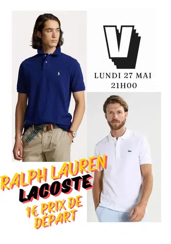 🔥⭐LIVRAISON OFFERTE !!! 100% Banger Lacoste et Ralph Lauren + Box Revendeur ⭐🔥