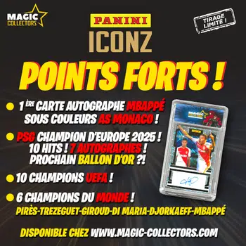 - 50 % PDD!* ICONZ 18 SPOTS EQUIPE ! PANINI CASE BREAK 10 BOITES !