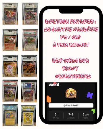 DESTOCKAGE EXPRESS: 25 CARTES GRADÉES À PRIX REDUIT🔥DECALER A 15H