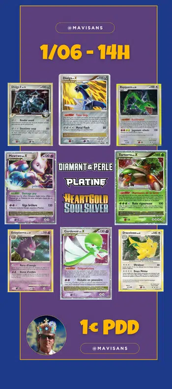 Carte FR à L'unité DP / PLATINE / HGSS 1€ PDD