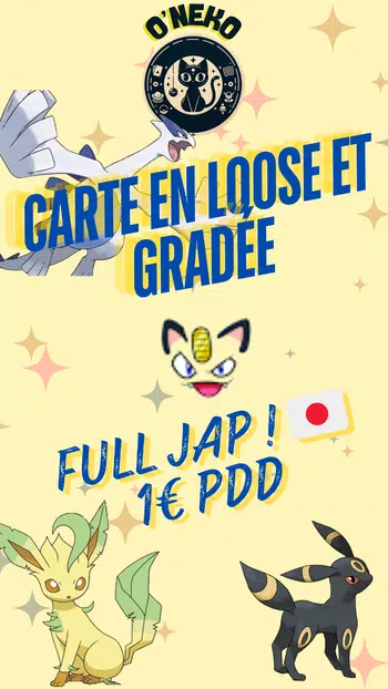 Carte à l'unité en loose et carte gradée FR et Jap