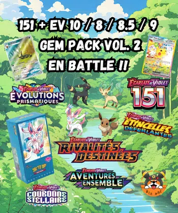 💥BATTLE EV 10 RIVALITÉS DESTINÉES VS. Gem Pack 2 / 151 / EV8.5/EV8/EV9 + MULTI SERIES POKEMON💥✨GIVEAWAYS ✨💥🥊