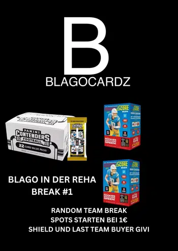 Alle Spots ab 1€ + NFL Reha Random Team Break #1 + Shield und Last Team Buyer Givi