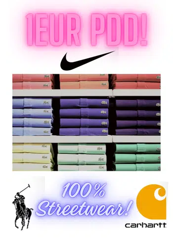 PDD 1€ Ralph Lauren, Carhartt, Lacoste, Nike..