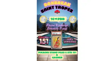 1€ PDD ➡️ [Boxbreak et cartes à l'unité]➡️Pikachu Stamp PSA9 et ETB151 à Win 🎁