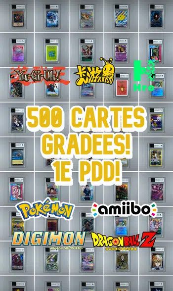 🔥300 CARTES GRADEES MULTI TCG!! 1E PDD POKEMON/ONE PIECE/YUGIOH/ HOLOLIVE...🔥
