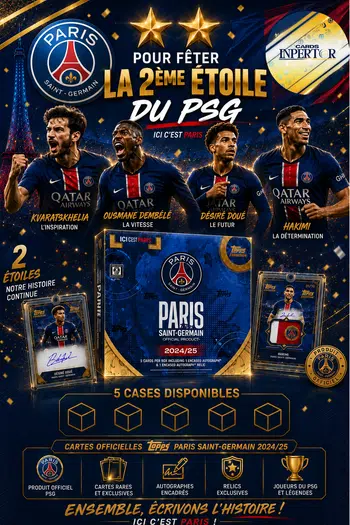 5 CASES Topps Exhibition Paris Saint-Germain PSG Soccer Hobby 2024/2025