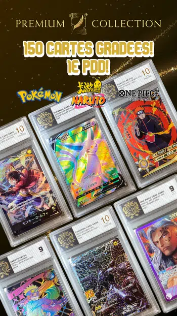 🔥1E PDD! 150 CARTES GRADEES POKEMON / NARUTO / ONE PIECE!🔥