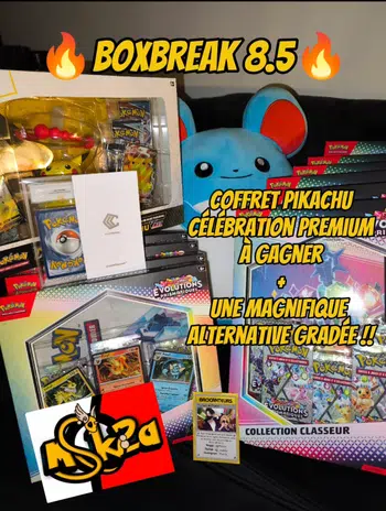 🔥Boxbreak évolution prismatique + coffret célébration Pikachu Vmax et carte alternative gradée à gagner🔥