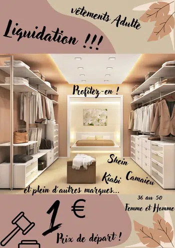 Liquidation !  Prix de départ 1 euros !