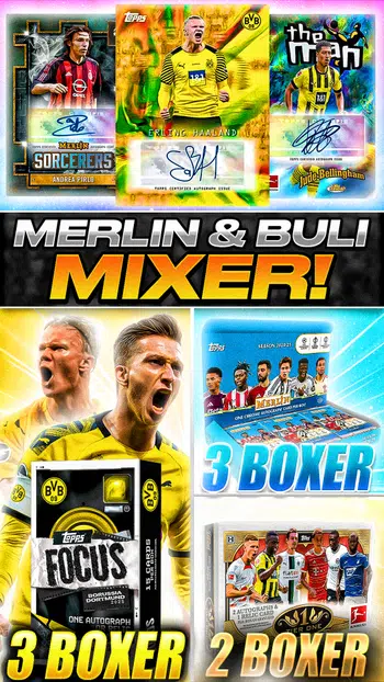 Merlin Der Zauberer | 3x Merlin Hobby 2025 | 2x Topps Tier One Bundesliga 22/23 |3x BVB Focus