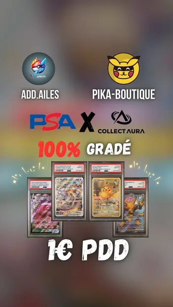 ⭐ 100% GRADEE PSA/CA PDD 1€ DU LOURD ⭐