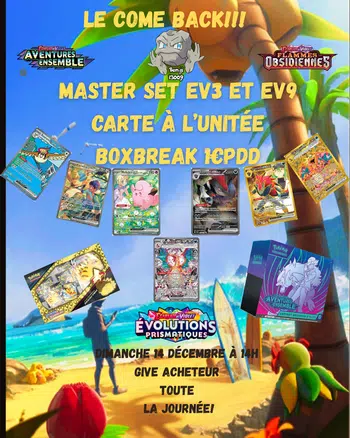 Le come Back !!! Master Set EV3 & EV9 + carte à L'unité et boxbreak !! Give Acheteur toute la journee Plus give abbo