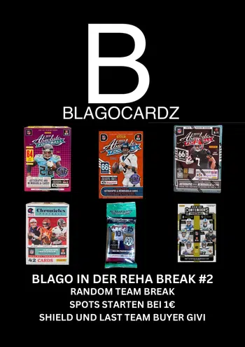 Alle Spots ab 1€ + NFL Reha Random Team Break #2 + Shield und Last Team Buyer Givi