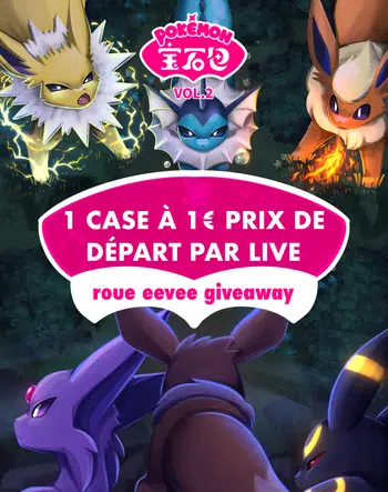 Eevee en folie roue AR et Gems Pack Volume 2 1€ prix de départ